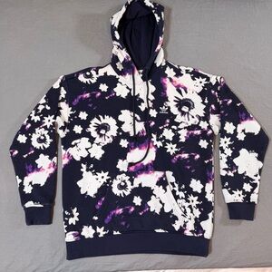 Adidas Hoodie Women’s Floral Tie Dye All Over Print Pullover Sweater Sz Small